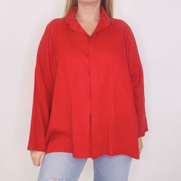 PLANET By Lauren G Linen Signature Shirt OS - Picture 1 of 10
